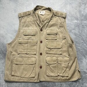 Trail Designs TV727 Mens XXL Tan Khaki Cotton Utility Fishing Safari vest